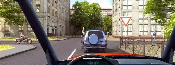 Иллюстрация к вопросу: Поднятая вверх рука водителя легкового автомобиля является сигналом, информирующим Вас о его намерении: