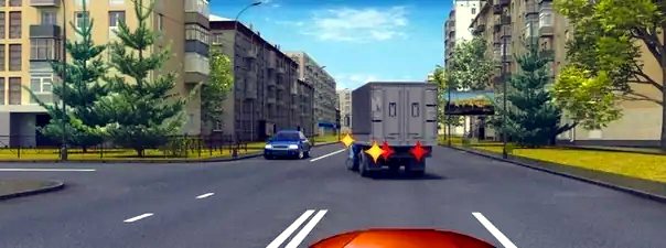 Иллюстрация к вопросу: В данной ситуации для того, чтобы продолжить движение в прямом направлении, Вы имеете право: