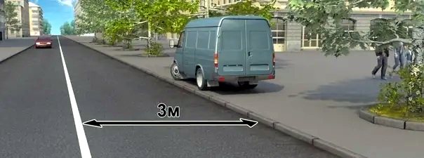 Иллюстрация к вопросу: Нарушил ли водитель грузового автомобиля правила стоянки?