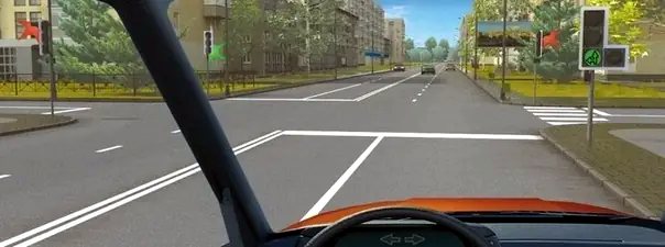 Иллюстрация к вопросу: О чем информируют Вас стрелки на зелёном сигнале светофора?