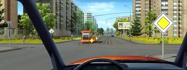 Иллюстрация к вопросу: Вы намерены продолжить движение прямо. Ваши действия: