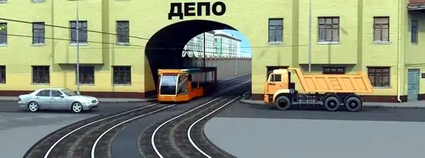 Иллюстрация к вопросу: Кто из водителей должен уступить дорогу трамваю?