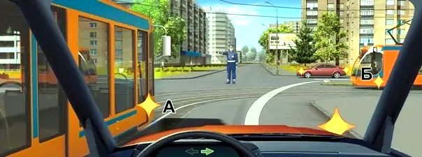 Иллюстрация к вопросу: Как Вам следует поступить при повороте направо?