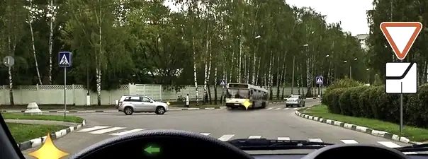 Иллюстрация к вопросу: Кому Вы обязаны уступить дорогу при повороте налево?