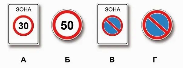 Иллюстрация к вопросу: Действие каких знаков из указанных распространяется только до ближайшего по ходу движения перекрёстка?