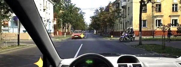Иллюстрация к вопросу: Вы намерены повернуть налево. Ваши действия?