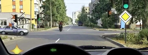 Иллюстрация к вопросу: Кому Вы должны уступить дорогу при повороте налево.